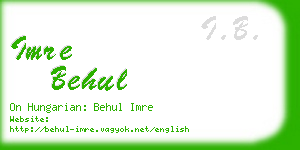 imre behul business card